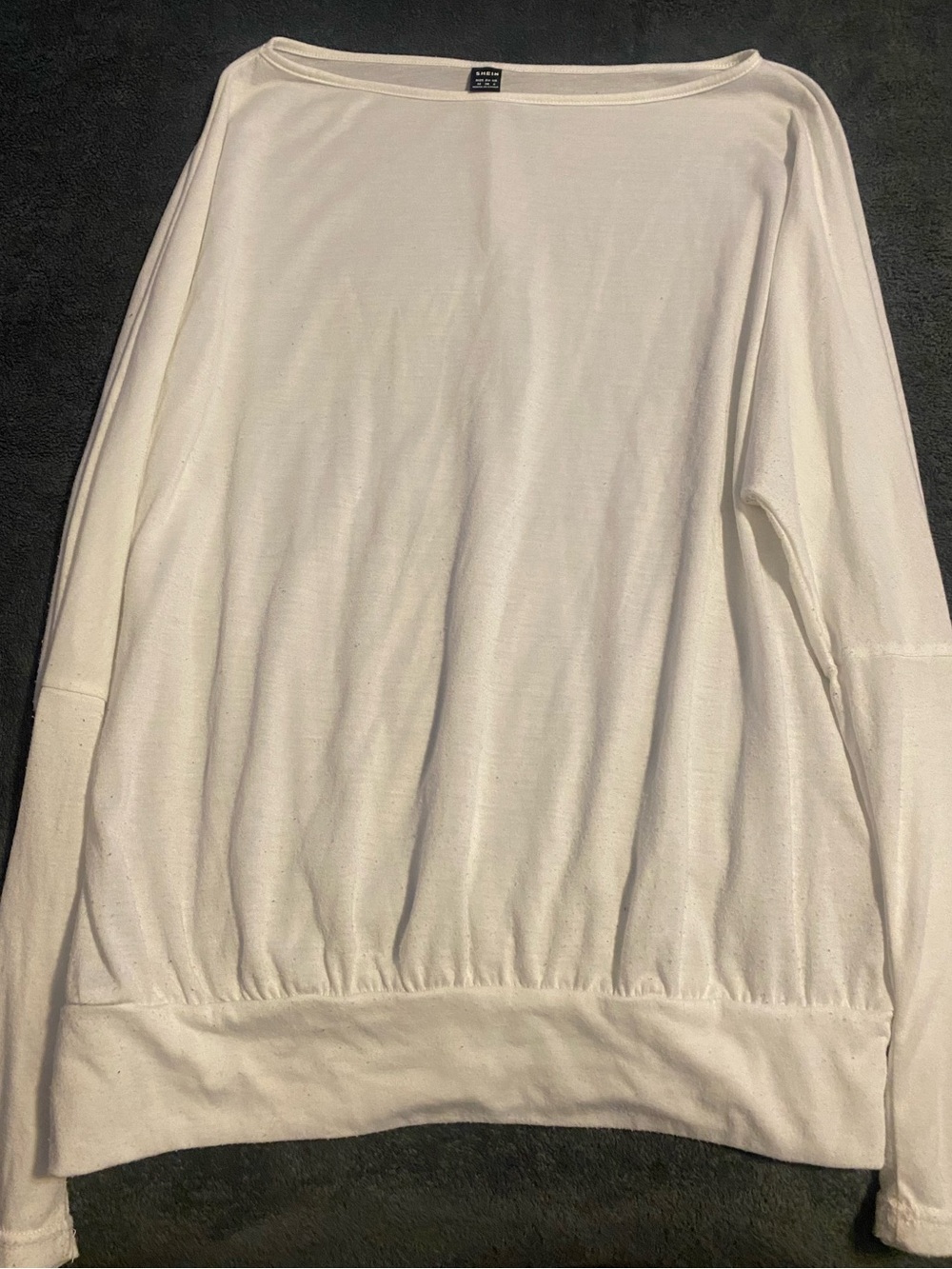 SHEIN White Boatneck Lightweight Top